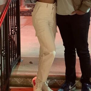 White cargo pants